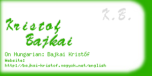 kristof bajkai business card